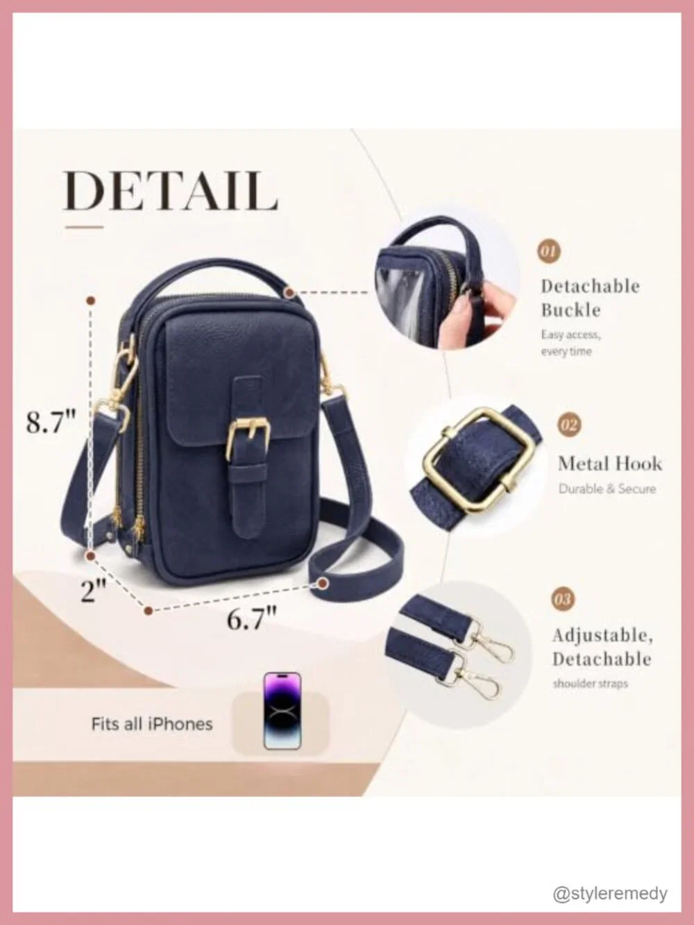 Crossbody Phone Purse Wallet RFID Blocking PU Leather Touchscreen Bag Women